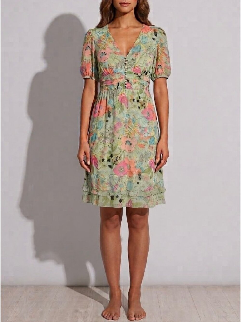 VTG Cynthia Steffe Green Moody Floral Lace Velvet Dress 6 | Coquette Whimsigoth